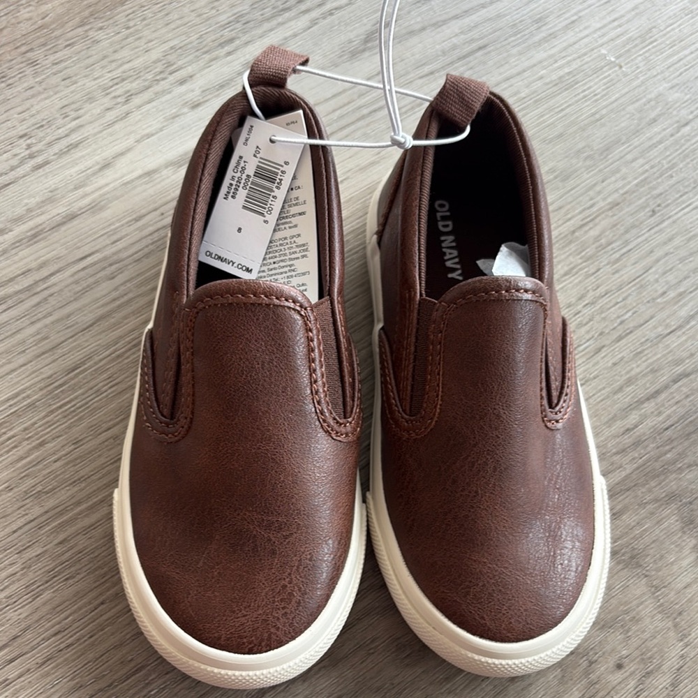 Old Navy Brown Sneakers with Elastic Panels and White Soles
